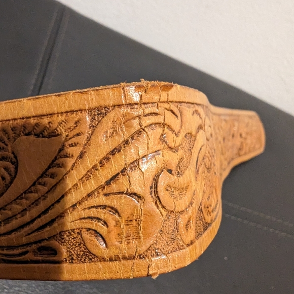 Vintage Genuine Leather Western Rodeo Belt Cowboy boots buckle - Picture 12 of 12